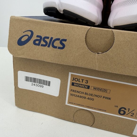Asics Women's Jolt 3 Running Shoes size 6.5 D WIDE French Blue/Hot Pink 1012A909 - Picture 11 of 12